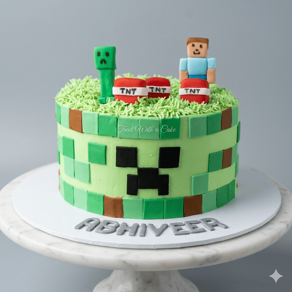 Mind Craft theme cake